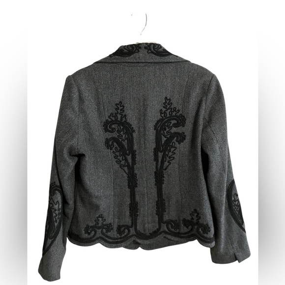 Soft Surroundings Embroidered Wool Blend Equestrian Western Blazer Women Small - Picture 5 of 11